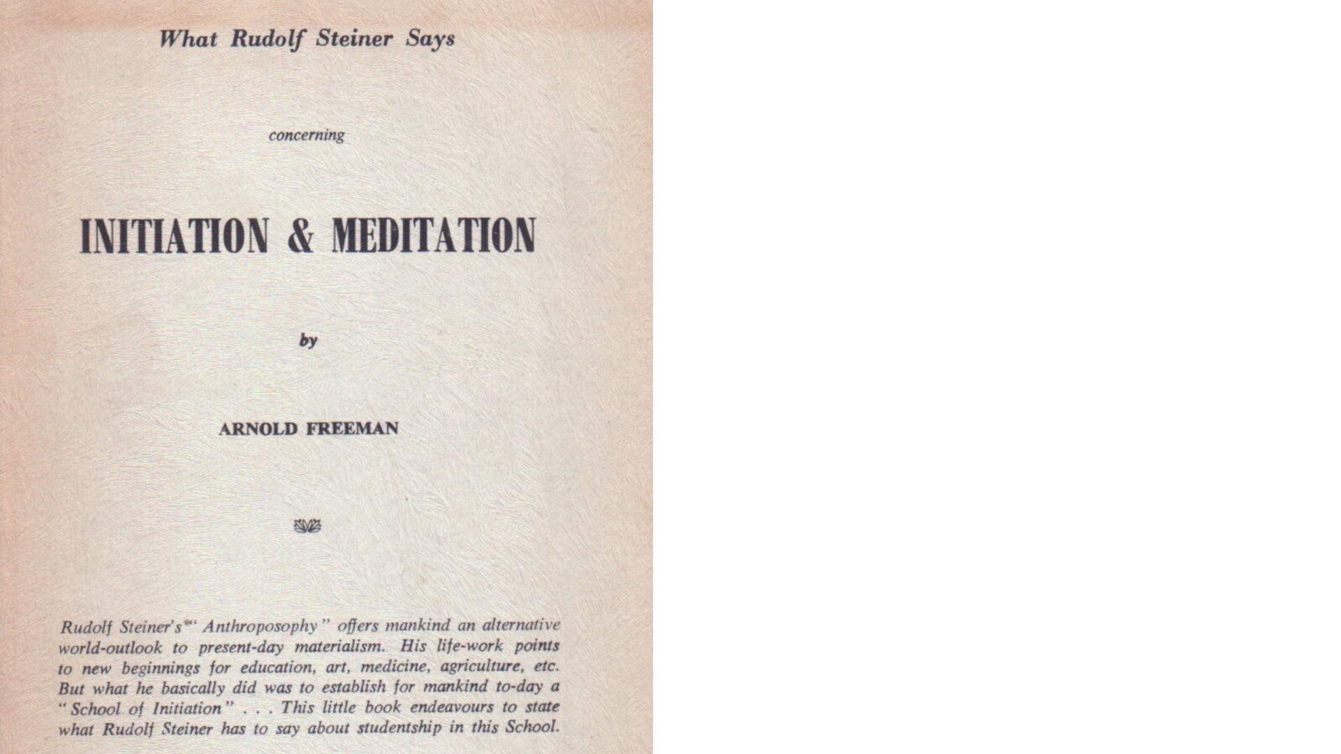 Initiation & Meditation